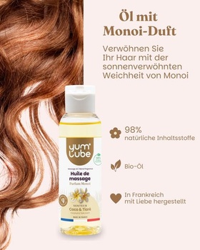 Yum'Lube | Masážny olej Monoi - Prírodný masážny olej - Vyrobené vo Francúzsku - Masážne oleje a