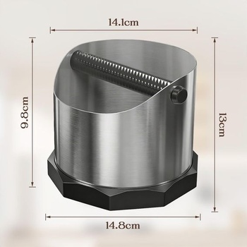 Nerezový knock box na portafiltre, 1,6 l. Profesionálny knock box na espresso s odnímateľnou