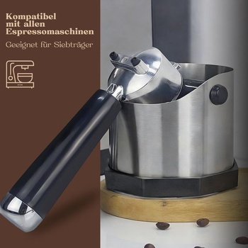 Nerezový knock box na portafiltre, 1,6 l. Profesionálny knock box na espresso s odnímateľnou