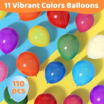 Zivacate 110 narodeninových balónikov, 30,5 cm (12 palcov), farebné latexové héliové balóniky, pre