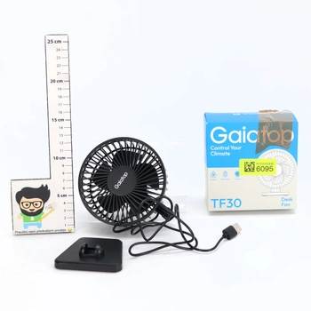 Gaiatop USB stolní ventilátor, malý, ale výkonný, přenosný, tichý, 3 rychlosti větru, stolní osobní