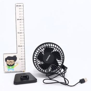 Gaiatop USB stolný ventilátor, malý, ale výkonný, prenosný, tichý, 3 rýchlosti vetra, stolný osobný