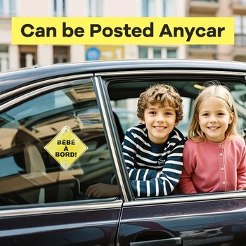 Balení 2 výstražných cedulí s nápisem „Miminko v autě“, 12,5 cm, samolepky na auto s dvojitou