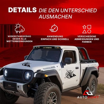 Samolepky Autodomy Compass Off-Road Wind Rose, súprava 2 ks | Samolepky s kompasom pre obytné vozidlá,