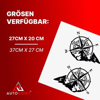 Samolepky Autodomy Compass Off-Road Wind Rose, súprava 2 ks | Samolepky s kompasom pre obytné vozidlá,