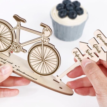 Darček na bicykel k narodeninám pre dievčatá a chlapcov, drevené obaly na darčeky s peniazmi, darček s peniazmi