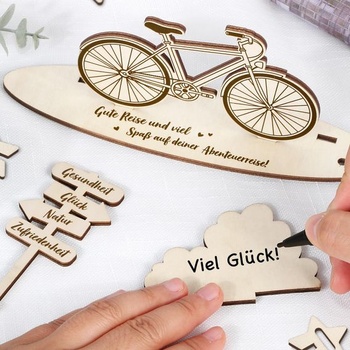 Darček na bicykel k narodeninám pre dievčatá a chlapcov, drevené obaly na darčeky s peniazmi, darček s peniazmi