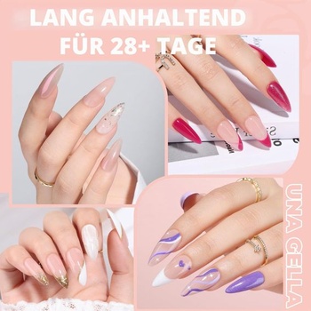 UNA GELLA Stiletto Medium Tips na nechty, 312 kusov Mäkké gélové tipy 312 Medium Stiletto