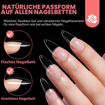 UNA GELLA Stiletto Medium Tips na nechty, 312 kusov Mäkké gélové tipy 312 Medium Stiletto