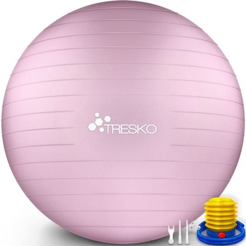 TRESKO® Cvičebná lopta bez BPA vrátane vzduchovej pumpy | Ergonomická sedacia lopta Princess Pink 75 cm