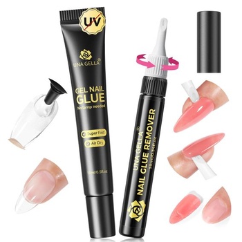 Polotuhé lepidlo na nechty UNA GELLA 15 ml so sadou odstraňovačov 10 ml