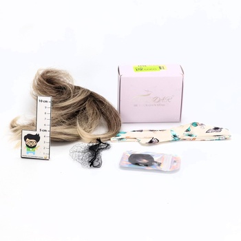 BARSDAR Krátky cop s pazúrmi a flexibilnými drôtikmi, DIY 20cm Pravé ľudské vlasy Hnedá zmes blond