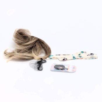 BARSDAR Krátky cop s pazúrmi a flexibilnými drôtikmi, DIY 20cm Pravé ľudské vlasy Hnedá zmes blond
