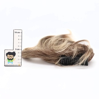 BARSDAR Krátky cop s pazúrmi a flexibilnými drôtikmi, DIY 20cm Pravé ľudské vlasy Hnedá zmes blond
