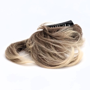 BARSDAR Krátky cop s pazúrmi a flexibilnými drôtikmi, DIY 20cm Pravé ľudské vlasy Hnedá zmes blond