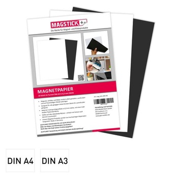 Sada 10 bílých magnetických papírů, DIN A4, magnetická podložka - mag220