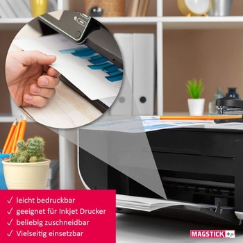 Sada 10 bílých magnetických papírů, DIN A4, magnetická podložka - mag220