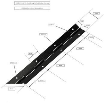 Klavírny pánt KOTARBAU® 400/31 mm bez povlaku Delený/rezateľný pánt Skracovateľný Stabilný