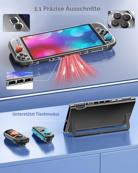 FYOUNG Puzdro a sada príslušenstva pre Switch 2 s krytkami joysticku - krištáľovo číry pevný kryt,
