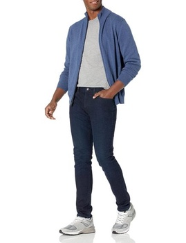 Pánske strečové džínsy Amazon Essentials, úzky strih - ukončené farby 42W / 29L modré overdye