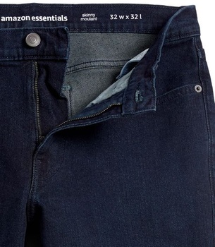 Pánske strečové džínsy Amazon Essentials, úzky strih - ukončené farby 42W / 29L modré overdye