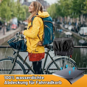 Pláštenka na košík na bicykel, balenie 2 ks plášteniek na košík na bicykel, pláštenka s pláštenkou na bicykel,