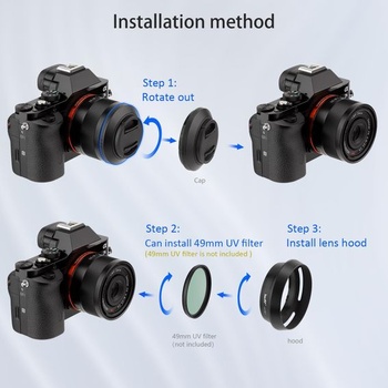 Sluneční clona Haoge LH-SE1 pro fotoaparát Sony RX1 RX1R RX1R II M2 III m3, pro objektivy Sony 55mm