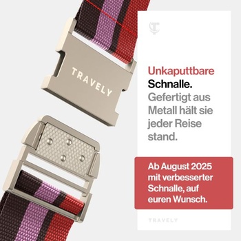 Popruh na batožinu TRAVELY Premium s kovovou sponou [sada 2 kusov] - Obzvlášť elegantný a pútavý
