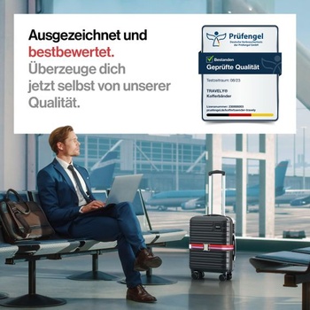 Popruh na batožinu TRAVELY Premium s kovovou sponou [sada 2 kusov] - Obzvlášť elegantný a pútavý