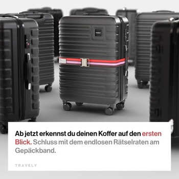 Popruh na batožinu TRAVELY Premium s kovovou sponou [sada 2 kusov] - Obzvlášť elegantný a pútavý