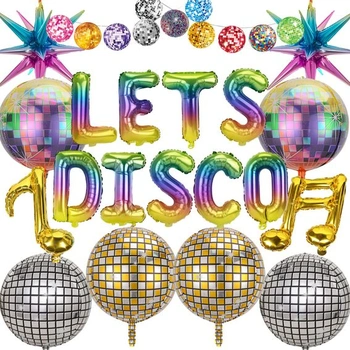 Dekorácia na disko guľu s balónikmi a disko guľou - 20…