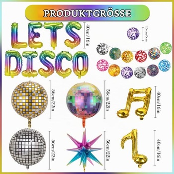 Dekorácia na disko guľu s balónikmi a disko guľou - 20 kusov, párty dekorácie