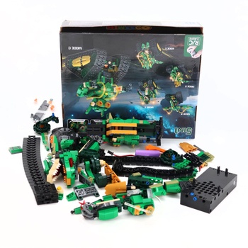 HiWEEGO Technic Robot pre deti so svetlom - 5 v 1 Dinosaurus Sada na diaľkové ovládanie, 877 dielikov RC