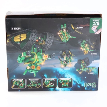 HiWEEGO Technic Robot pre deti so svetlom - 5 v 1 Dinosaurus Sada na diaľkové ovládanie, 877 dielikov RC