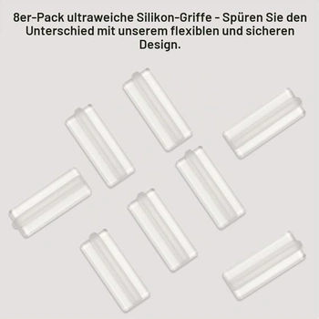 WALLFID Sada 8 ultra měkkých silikonových samolepicích úchytů, 50x20x15 mm, neviditelné úchytky bez