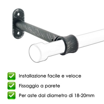 GIRASOLE HOME Nastaviteľný držiak, dĺžka 165 mm, pre tyče, 2 kusy, vyrobené z robustného hliníka,