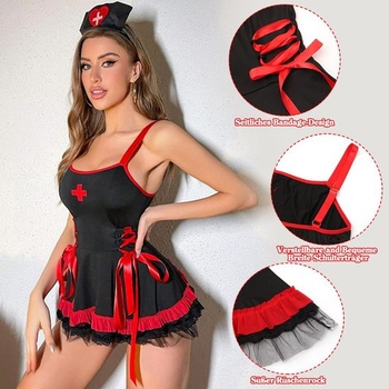 Dámsky vianočný sexy kostým zdravotné sestry, spodná bielizeň, cosplay, červená uniforma, pokušenie,