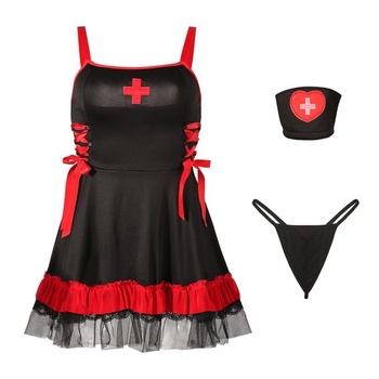 Dámsky vianočný sexy kostým zdravotné sestry, spodná bielizeň, cosplay, červená uniforma, pokušenie,