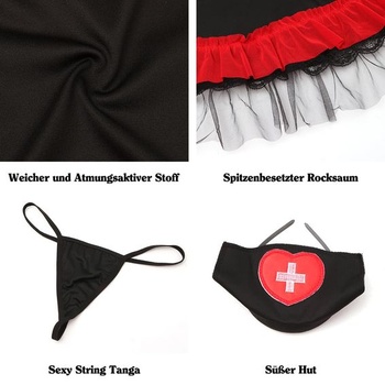 Dámsky vianočný sexy kostým zdravotné sestry, spodná bielizeň, cosplay, červená uniforma, pokušenie,