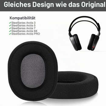 Náhradné náušníky Yizhet pre SteelSeries Arctis 7/9/5/3/1 (nepasujú na Nova) Mesh Fabric-A