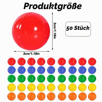 50 lotériových gulí, plniteľné plastové gule, farebné bingo gule, plniteľné ozdobné gule bez