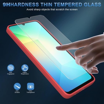 Silikónový TPU kryt pre Samsung Galaxy A06 4G s ochranou displeja, červený