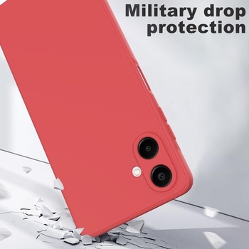 Silikónový TPU kryt pre Samsung Galaxy A06 4G s ochranou displeja, červený