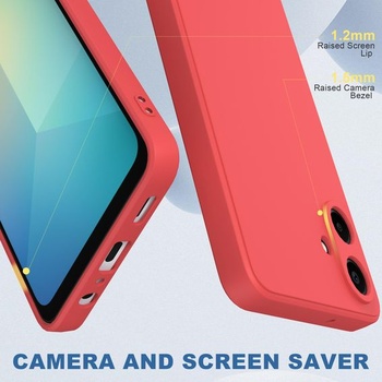 Silikónový TPU kryt pre Samsung Galaxy A06 4G s ochranou displeja, červený