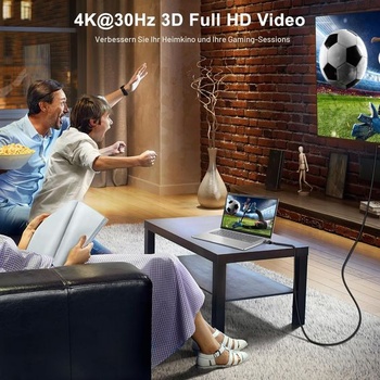 Kábel 4K DisplayPort na HDMI, 2m jednosmerný, DisplayPort z počítača na HDMI monitor, DP 1.2 na