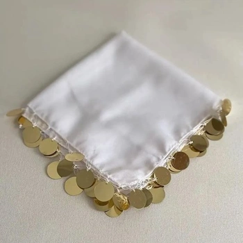 10x Biele luxusné veľké šály Halay Mendili 30x30 cm,…
