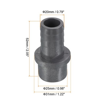 PATIKIL 3dílná redukční tvarovka z UPVC s vnějším průměrem 25 mm, 20 mm ostnatá rovná spojka,