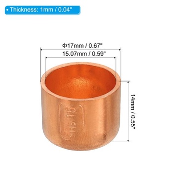 PATIKIL Měděné koncovky drátu s vnitřním průměrem 15,07 mm (0,59