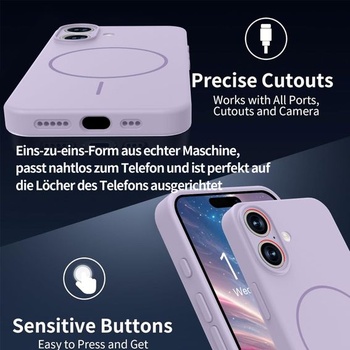 Púzdro pre iPhone 17 kompatibilné s MagSafe, prémiové silikónové púzdro s podšívkou z mikrovlákna