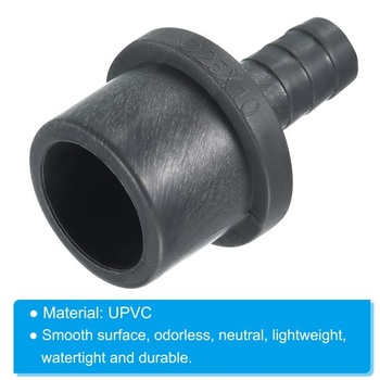 PATIKIL 3dielna sada redukčných tvaroviek z UPVC, vonkajší priemer 25 mm, 11 mm, ostnatá rovná spojka,